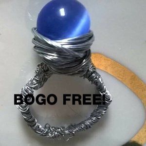 BLUE QUARTZ CRYSTAL HEALING RING!!!!